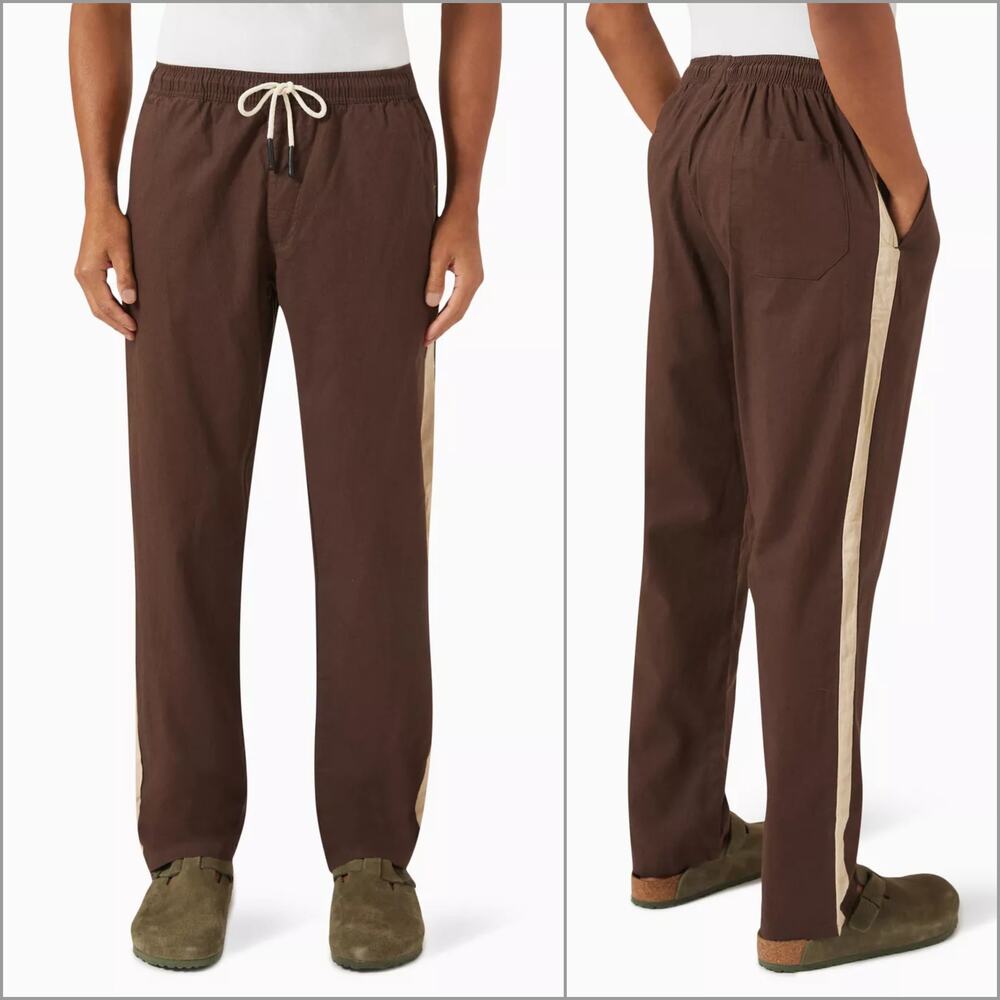 OAS Drawstring Pants in Linen cotton blend brown size Medium